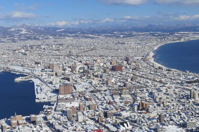 函館山から見える冬季の街並みのイメージ