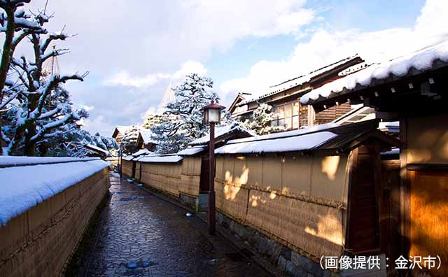 雪景色の長町武家屋敷跡のイメージ