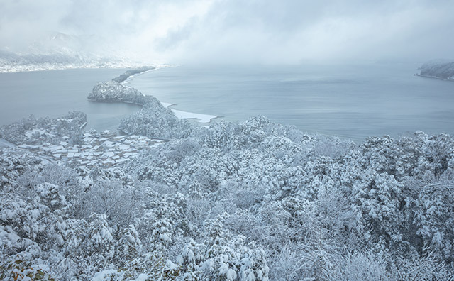 天橋立 雪景色のイメージ