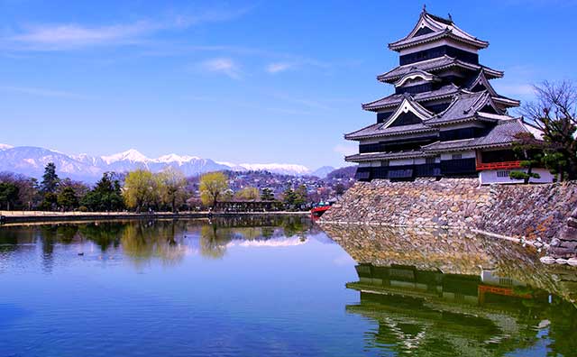  奥穂高連峰と松本城のイメージ