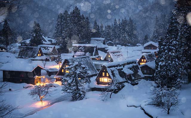 相倉合掌造集落の雪景色のイメージ