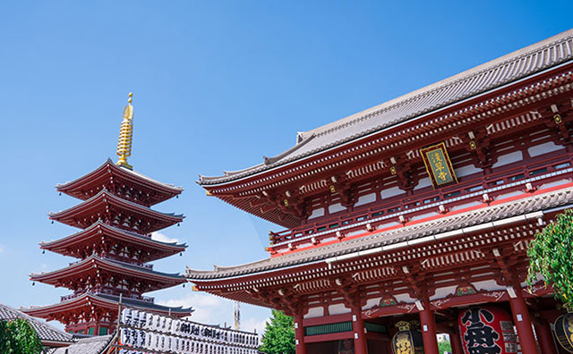 浅草寺　五重塔と宝蔵門のイメージ