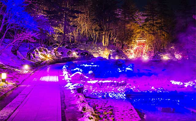 西の河原公園　ライトアップ