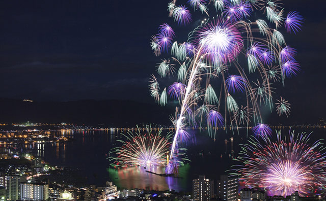 諏訪湖祭湖上の花火大会