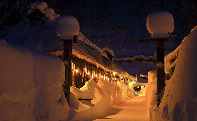 雪の乳頭温泉郷のイメージ
