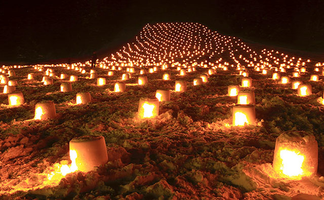 日本夜景遺産認定の「ミニかまくら」のライトアップのイメージ