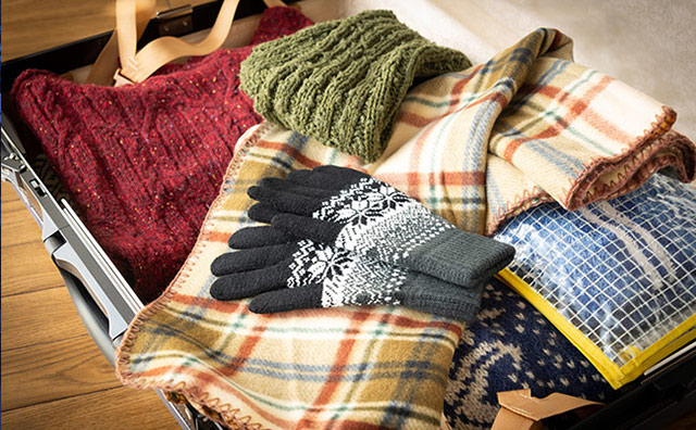 冬の東北旅行の服装と持ち物のイメージ