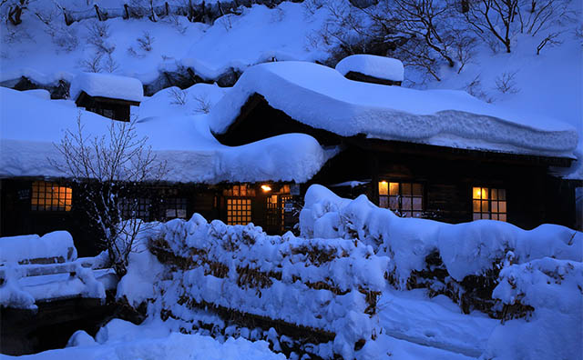 冬の乳頭温泉郷