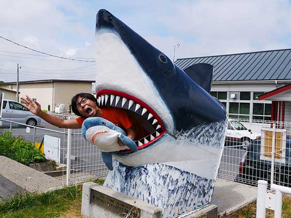 「ぬい撮り」旅が楽しすぎる！サメのぬいぐるみと一緒に鮫駅を目指す