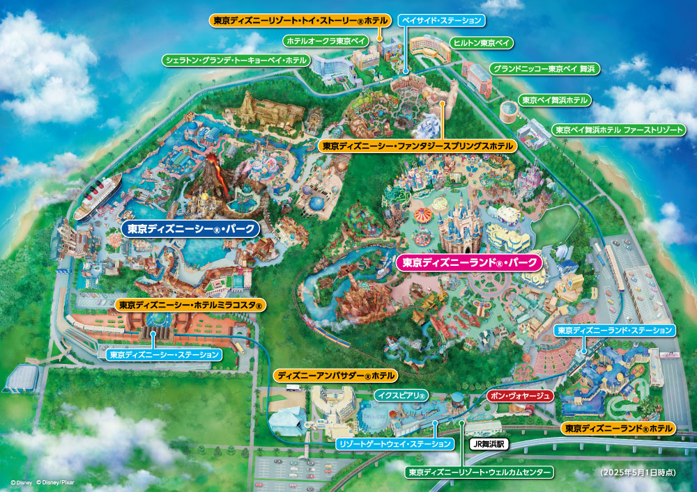 【2025年5月1日時点】東京ディズニーリゾート・マップ