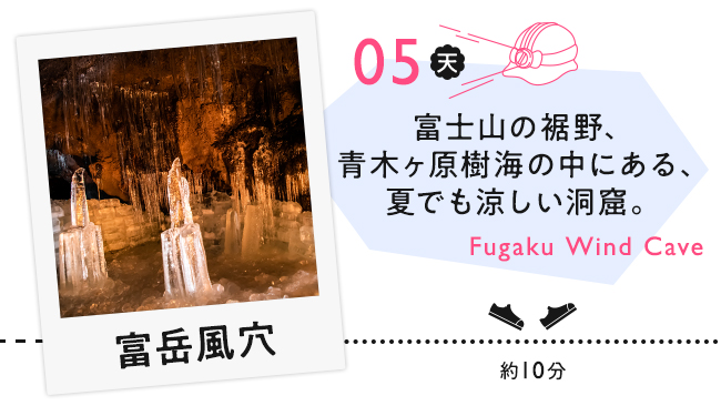 【05　富岳風穴】富士山の裾野、青木ヶ原樹海の中にある、夏でも涼しい洞窟。