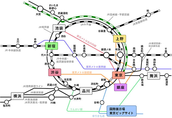 東京周辺路線図