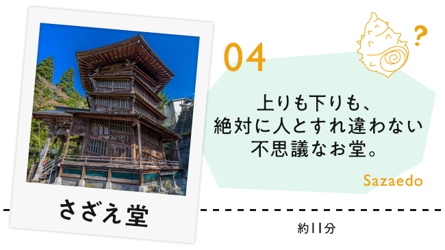 【04　さざえ堂】上りも下りも、絶対に人とすれ違わない不思議なお堂。