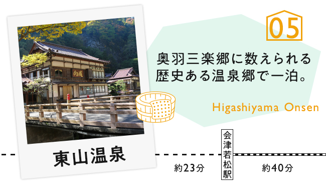 【05　東山温泉】奥羽三楽郷に数えられる歴史ある温泉郷で一泊。