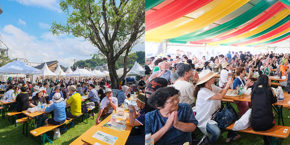 遠野ホップ収穫祭の会場内